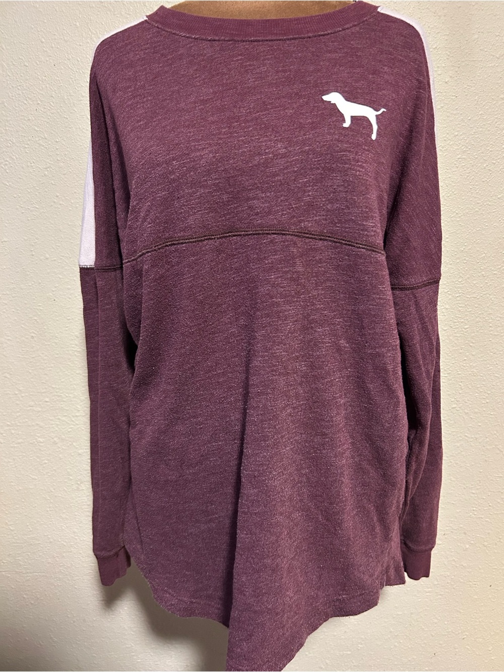 PINK Victoria's Secret Maroon Pullover with White Lettering